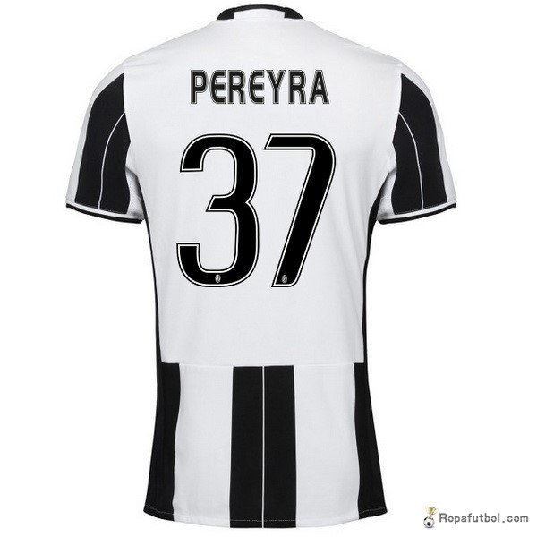 Camiseta Juventus Replica Primera Ropa Pereyra 2016/17 Negro Blanco